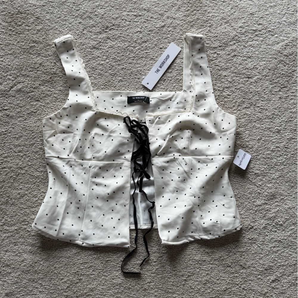 The Kooples Cream Polka Dot Blouse